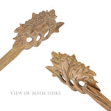 CrystalMood Handmade Carved Wood Hair Stick Begonia