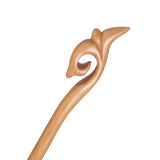CrystalMood Handmade Carved Wood Hair Stick Spiral 6.6" Peachwood