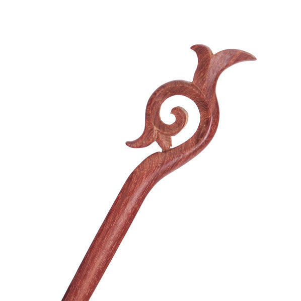 CrystalMood Handmade Carved Wood Hair Stick Spiral