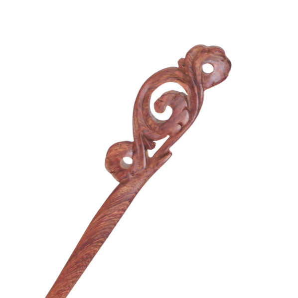 CrystalMood Handmade Carved Wood Hair Stick Auspicious