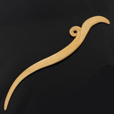 CrystalMood Handmade Carved Wood Hair Stick Wave 6.5" Boxwood