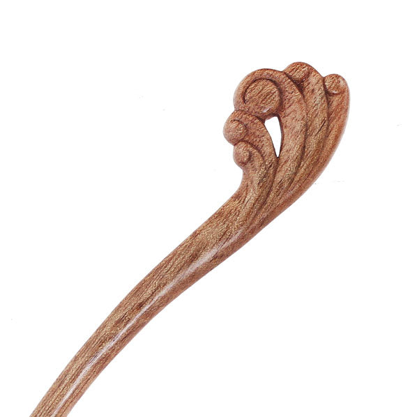 CrystalMood Handmade Carved Wood Hair Stick Waves 6.25" Boxwood