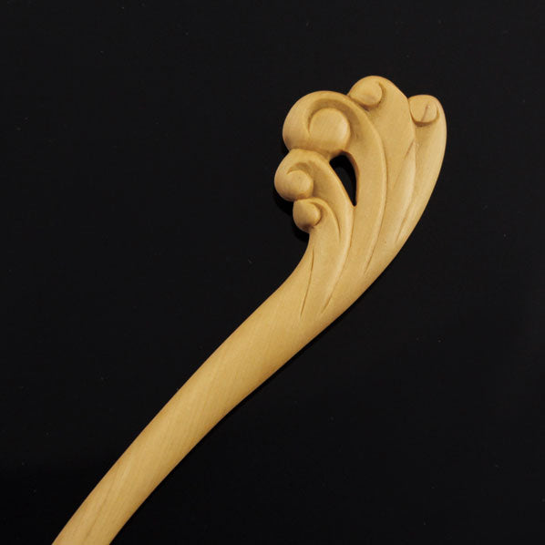 Crystalmood Handmade Carved Wood Hair Stick Waves