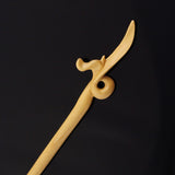 CrystalMood Handmade Carved Wood Hair Stick Spear 7.4"  Ebony