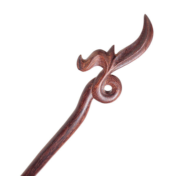 CrystalMood Handmade Carved Wood Hair Stick Grass Spear 7" Peachwood