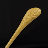 CrystalMood Handmade Carved Wood Embossed Floral Hair Stick