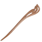 CrystalMood Handmade Carved Wood Hair Stick Phoenix 6.5" Boxwood