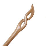 CrystalMood Handmade Carved Wood Hair Stick Willow Leaf