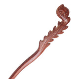 CrystalMood Handmade Carved Wood Hair Stick Plume 7" Boxwood
