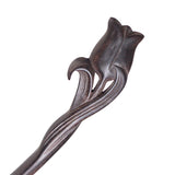 CrystalMood Handmade Carved Wood Hair Stick Tulip 6.5" Boxwood