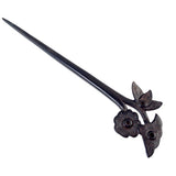 CrystalMood Handmade Carved Wood Hair Stick Blooming 7.75" Ebony