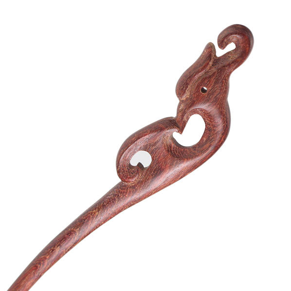 CrystalMood Handmade Carved Wood Hair Stick Dragon 7.1" Lignum-vitae