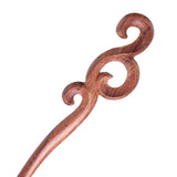 CrystalMood Handmade Carved Wood Hair Stick Curls
