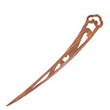 CrystalMood Handmade Carved Wood Curved Hair Stick 7" Lignum-vitae
