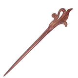 CrystalMood Handmade Carved Wood Hair Stick Bloom