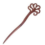 CrystalMood Handmade Carved Wood Hair Stick Coral 7" Rosewood