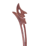 CrystalMood Handmade Carved Wood Hair Stick Face 7.25" Lignum-vitae