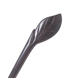 CrystalMood Handmade Carved Wood Hair Stick Leaf 7.25" Lignum-vitae