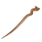 CrystalMood Handmade Carved Wood Hair Stick Silk 7" Lignum-vitae