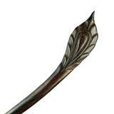 CrystalMood Handmade Carved Wood Hair Stick Plume 7" Lignum-vitae