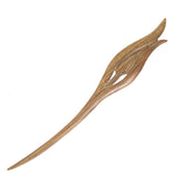 CrystalMood Handmade Carved Wood Hair Stick Bud