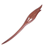 CrystalMood Handmade Carved Wood Hair Stick Bud 7" Rosewood