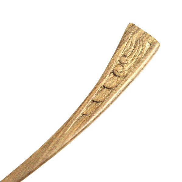 CrystalMood Handmade Carved Wood Hair Stick Waves 6.85" Lignum-vitae
