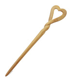 CrystalMood Handmade Carved Wood Hair Stick Twisted Heart
