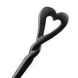 CrystalMood Handmade Carved Wood Hair Stick Twisted Heart Lignum-Vitae