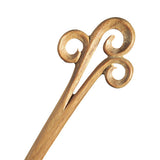 CrystalMood Handmade Carved 3 Curls Wood Hair Stick Ebony