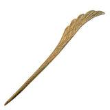 Crystalmood Handmade Carved Wood Hair Stick Feather