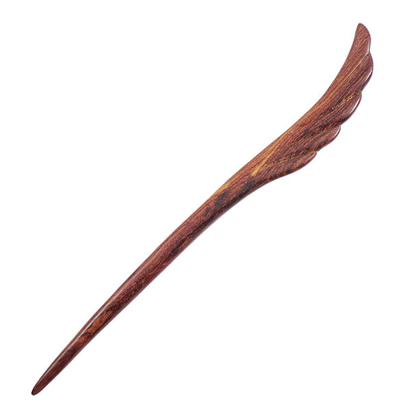 Crystalmood Handmade Carved Rosewood Hair Stick Feather