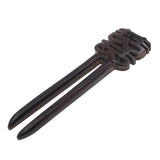 CrystalMood Carved Wood 2-Prong Double Happiness Hair Stick Fork