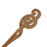 CrystalMood Handmade Carved Lignum-Vitae Wood Musical Note Hair Stick