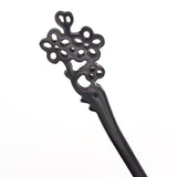 CrystalMood Handmade Carved Ebony Wood Silhouette Plum Flowers Hair Stick