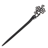 CrystalMood Handmade Carved Ebony Wood Silhouette Plum Flowers Hair Stick