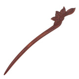 CrystalMood Handmade Carved Rosewood Simple Floral Hair Stick