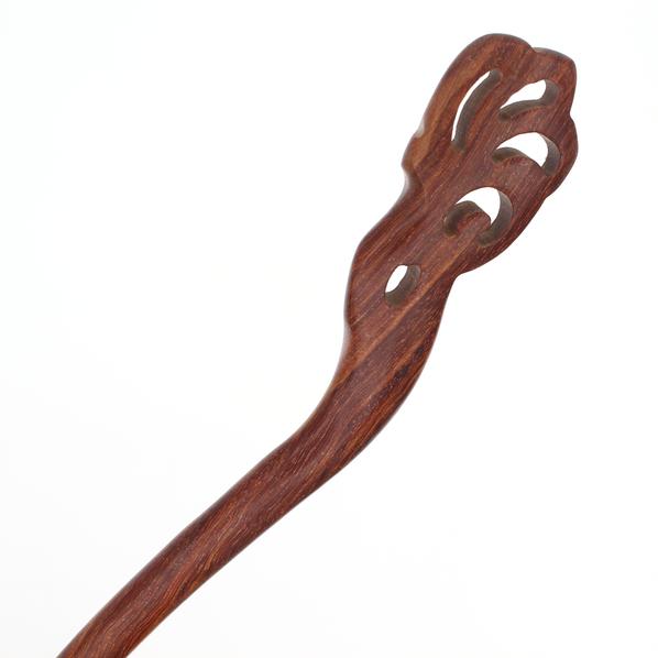 CrystalMood Handmade Carved Rosewood Hair Stick Seafoam