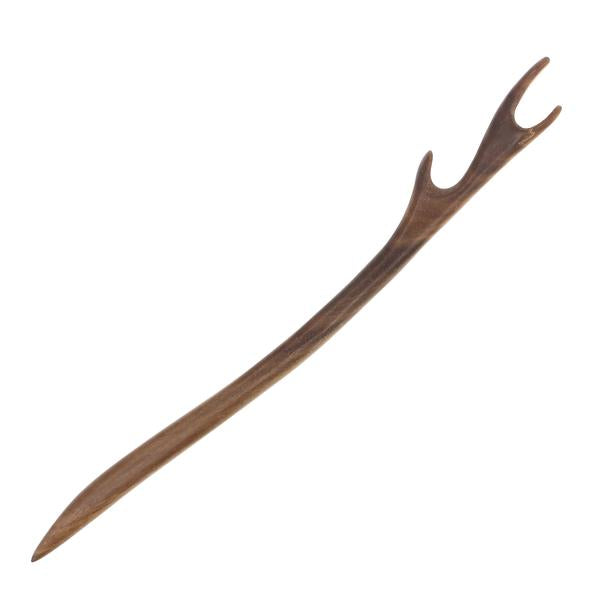 CrystalMood Handmade Carved Lignum-Vitae Wood Antler Hair Stick