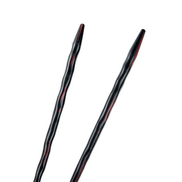 Painted Ironwood Chopstick Hair Sticks Red [Pair]