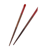Ironwood Chopstick Hair Sticks with Black Nail Style Tip [Pair]