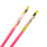 Painted Bamboo Chopsticks Hair Stick Japanese Geisha Orange 7" [Pair]