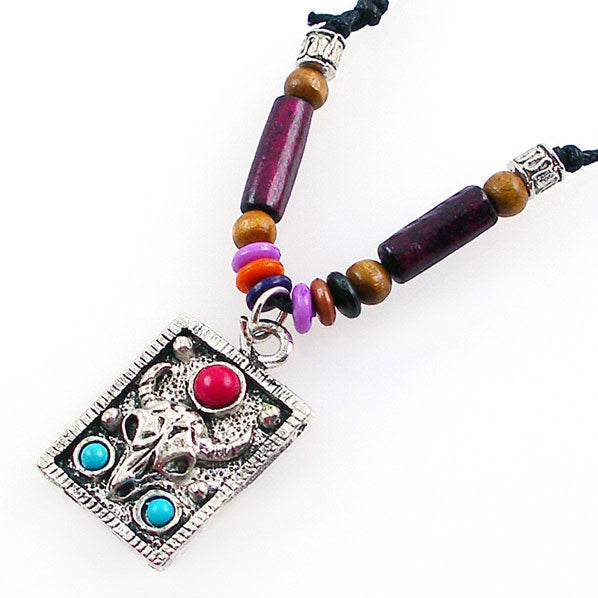 Tibetan Necklace with Yak Head Pendant